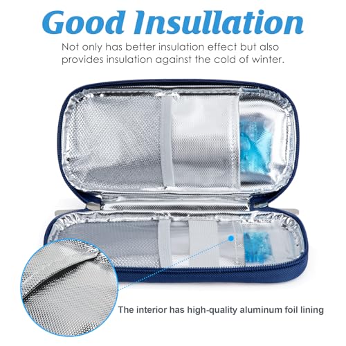 YOUSHARES Insulin Cooler Travel Case, Diabetic Travel Case TSA Approved with 2 Ice Packs for GLP-1, for Ozempic, for Insulin Pens and Insulin Vials for Daily & Travel - color: Hydrangea