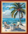 Artvxeay Stamped Cross Stitch Kits Beginners Full Range of Embroidery Starter Kits for Adults Printed Cross Stitching DIY Needlepoint Kit 11CT- (Drinking Tea by Seaside 16x20 inch) - color: Color49