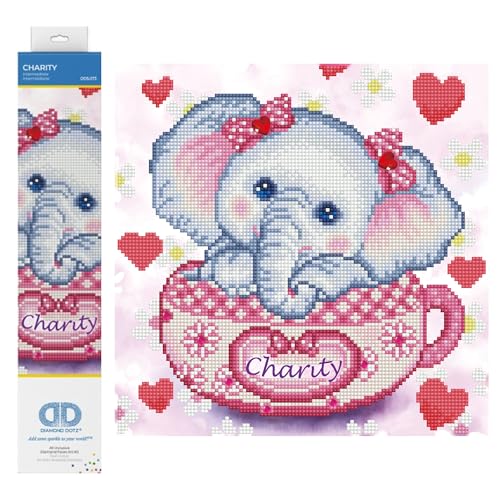 DIAMOND DOTZ Charity Elephant Diamond Painting Kit for Adults with Gems - size: 12 X 12 inches
