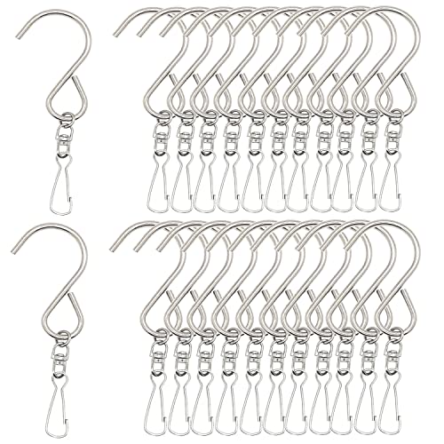 24 Pack Swivel Hooks Clips for Hanging Wind Chimes