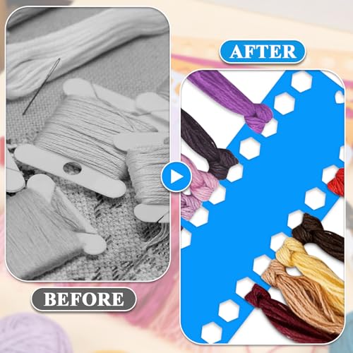 5 PCS Floss Bobbin, Plastic Sewing Thread Winding Plate Board Card for Cross Stitch Embroidery Thread Bobbins Organizer Craft - color: MIX1