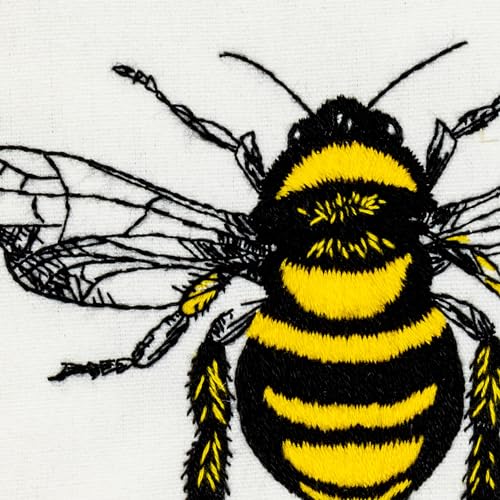DUTCH STITCH BROTHERS Bee Kind Embroidery Starter Kit with Pattern and Instructions. Stamped Embroidery Kits with Embroidery Clothes with Pattern. 6" Embroidery Hoop - color: DSB037 Stamped fabric