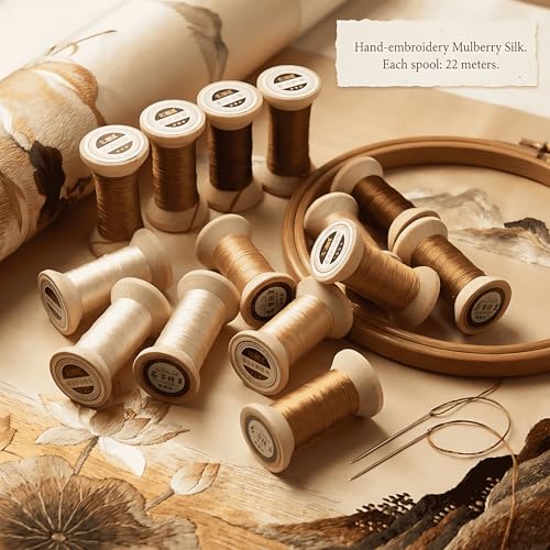 Natural 100% Mulberry Handmade Embroidery Silk Thread Silk Floss (46) - color: 46
