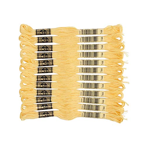 DMC 6-Strand Embroidery Cotton Floss, Pale Yellow - color: Pale Yellow, size: 8.7 yards