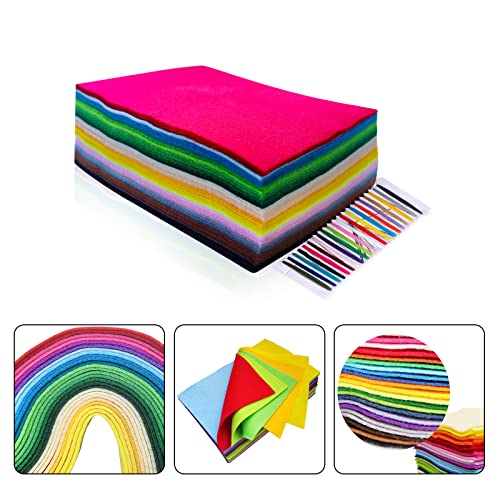 Jtnohx Soft Felt Fabric Felt Sheets for Crafts 40 Colors Assorted 8"x12" - size: 8 x12 inches