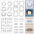 4 Sheets Water Soluble Embroidery Stabilizer,54 Pcs Stick and Stitch Embroidery Patterns,Wash Away Paper with Pre-Printed Floral Designs,Self Adhesive Transfer Paper for Hat Cap Hand Sewing Beginners - size: Pattern: Flower (Style 1)