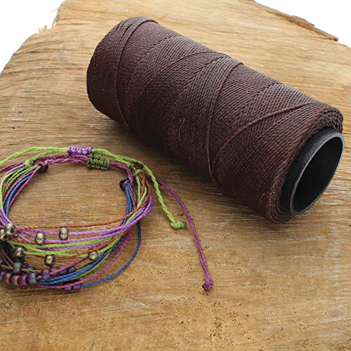 The Beadsmith Knot It Waxed Polyester Cord – Cedar Brown Color – 0.7mm Diameter – Light Wax, 144 Meters (472 Feet) Per Spool – Make Jewelry, Macrame, Friendship Bracelets and DIY Crafts - color: Cedar Brown