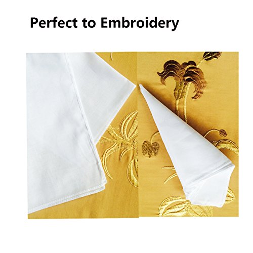 Solid White Cotton Hankderchiefs for DIY Drawn Embroidery Party 28 Square - color: Pack of 18