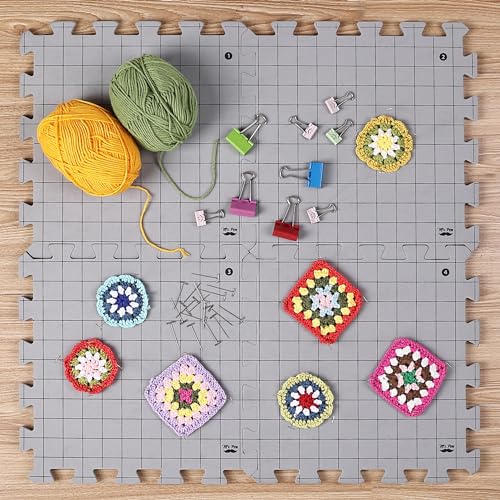 Mr. Pen- Interlocking Blocking Mats, 12” x 12”, 4 Pack with 50 T-Pins