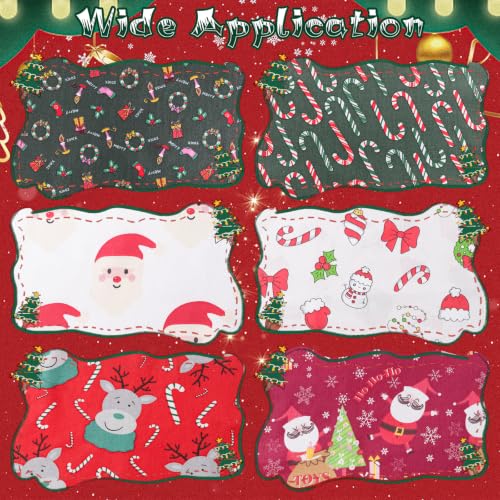 6 Pcs 18 x 21 Inches Christmas Cotton Fabric Precut Quilting Fabric Bundles Solid Colors Quilt Material for DIY Craft Sewing Embroidery - color: Christmas