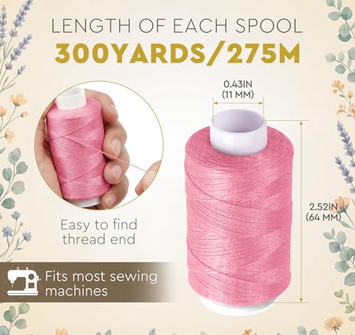 ilauke 40 Spools Sewing Thread Set – 36 Colors + Extra 2 White & 2 Black