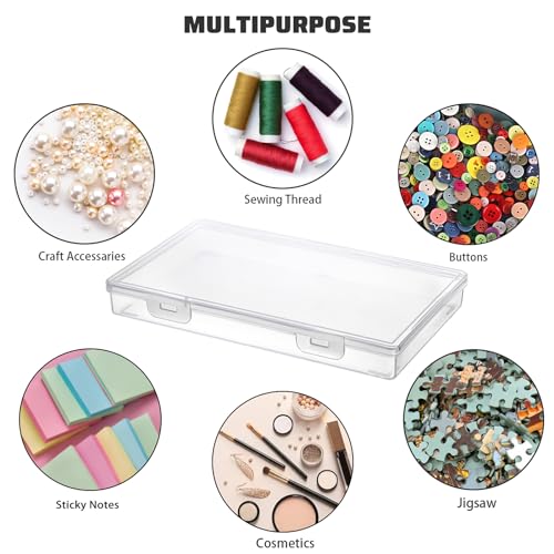 BTSKY Clear Plastic Storage Box with Flap Lid, 4 Pack - 9.8"x5.9"x1.2" - size: Medium Small-4 Pack