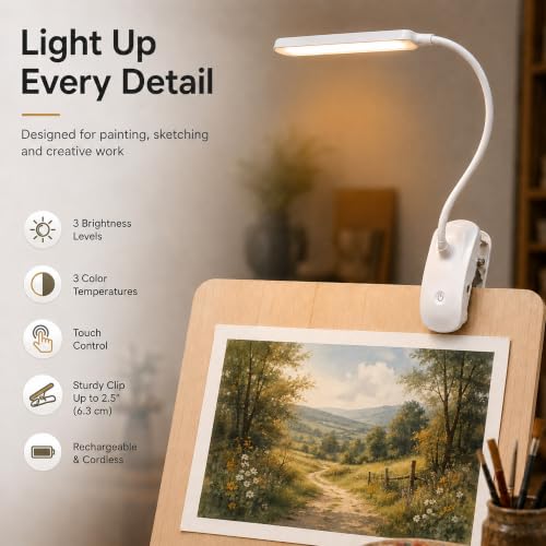 Rechargeable Easel Light for Painting, 45cm LED Lamp Bar