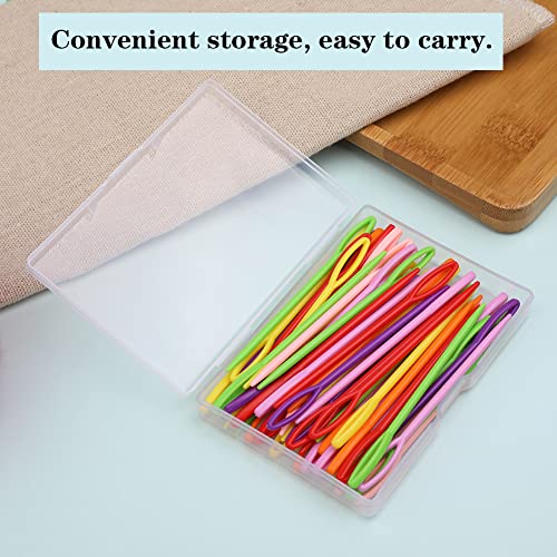 LUNARM 50PCS Plastic Needles for Yarn Large Eye Sewing Needles - size: 3.54 inches