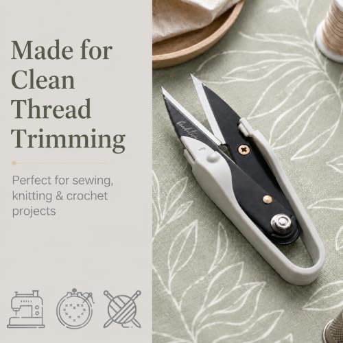 Beaditive Premium Thread Snips - Thread, Yarn, Embroidery Snipper for Sewing, Quilting, Knitting, Jewelry Making - High-Carbon Steel Blades with Protective Cap and Lanyard (Warm Grey) - color: Warm Grey