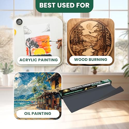 MyArtscape Graphite Transfer Paper Roll - 17 x 15 ft Black Waxed - size: 17" x 15ft