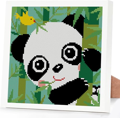 Lzyueyuan Panda Cross Stitch Kits for Beginners,Stamped Cross Stitch for Adults with Framed,Crafts for Girls 8-12 Embroidery Kit,11CT Cross-Stitch Arts and Crafts for Adults 8.7inX8.7in - color: Cross Stitch-1222-5