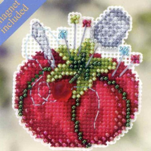 Tomato Pincushion Beaded Counted Cross Stitch Ornament Kit Mill Hill 2012 Spring Bouquet MH-182104