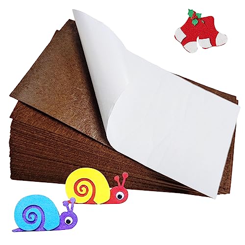 Jtnohx Self Adhesive Felt Sheets Adhesive Backed Felt Fabric Brown 4"x8" - color: Brown