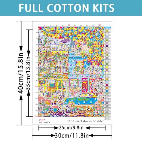Pink Store Stamped Cross Stitch Kits for Beginner,11CT Needlepoint Kits - color: J157