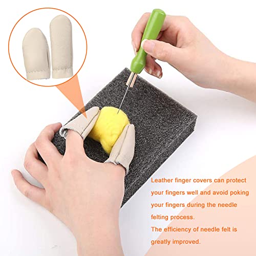 JNENERY Needle Felting Tools, 38 Pcs Felting Needles - Needle Felting Supplies with 3 Sizes Felt Needles(36 Gauge, 38 Gauge, 40), Color Wooden Handle Holder for Felting