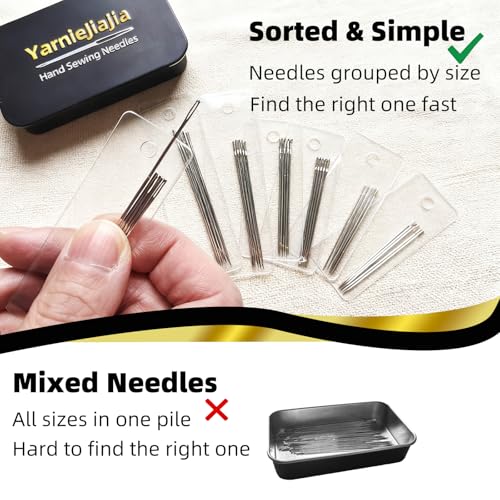 35pcs Steel Needles for Hand Sewing with Threaders Tape Measure