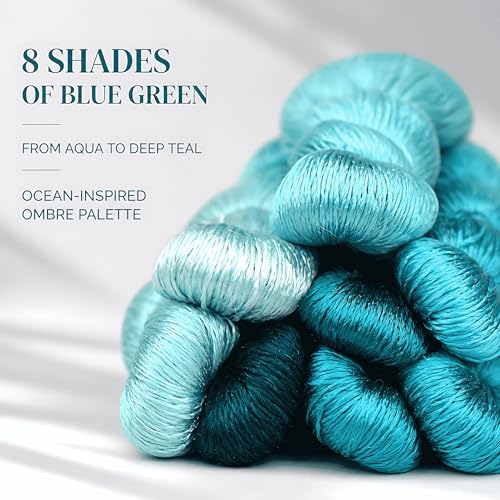 Natural 100% Silk Thread, Handmade Embroidery Thread Silk Floss 8 Colors 110m Each (94) - color: 94