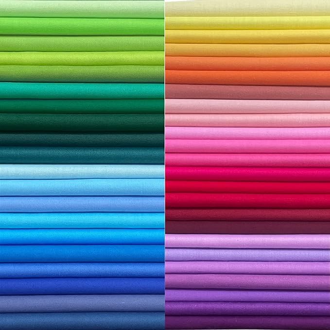 Precut Cotton Quilting Fabric Squares for Sewing 50P10 x10 Solid - color: Solid, size: 50P10"x10"