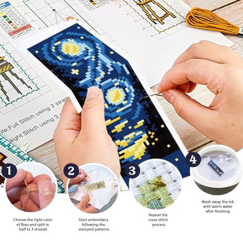 ORIGACH 6 Pack Universe Starry Night Cross Stitch Kit - style: Universe Starry Night