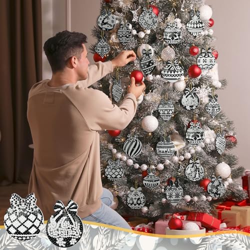 Tondiamo 20 Pcs Christmas Diamond Art Kits 5D DIY Diamond Painting Keychain - style: Black Style