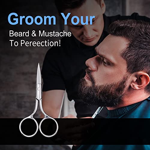 Eyebrow Scissors, Precision Grooming Shears, Nose Hair Trimmer - Professional Stainless Steel Fine Tip for Beard, Mustache, Eyelashes, Cuticles- ASONTAO (1Pcs Eyebrow Scissors) - size: 1Pcs Eyebrow Scissors