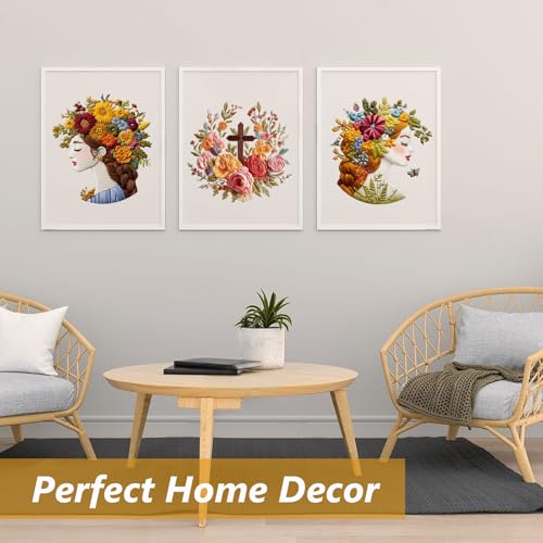 3 Packs Embroidery Kit for Adults, Embroidery for Beginners (Girl-1) - color: Girl-1