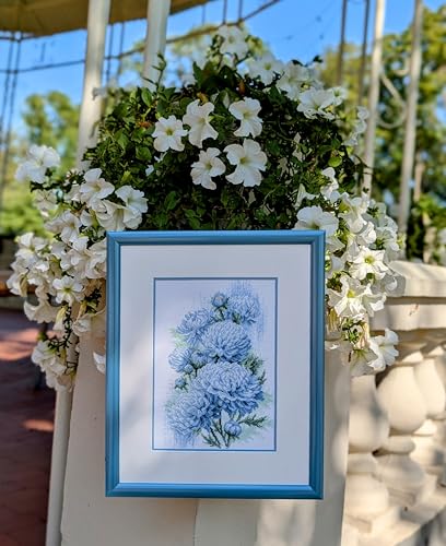 RIOLIS - Delicate Chrysanthemums 2140, Cross Stitch Kits 8¼" x 11¾", Cross Stitch Kits for Adults, Floral Counted Cross Stitch Kits, Embroidery Kit for Beginners & Advanced, Crossstitching Kits