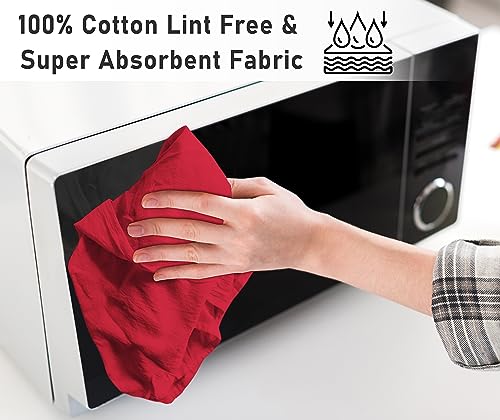 RUVANTI Flour Sack Towels 24 Pack 28”x28”, 100% Cotton Ring Spun – Red - color: Red, size: 24 Pack