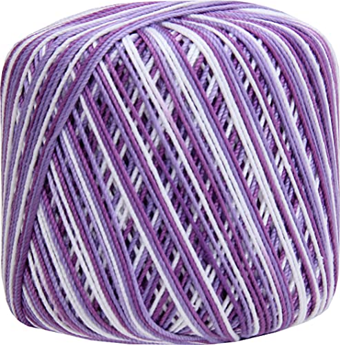 ThreadArt 100% Cotton Crochet Thread Size 3, Variegated Violets 48 - color: VARIEGATED VIOLETS, size: SIZE 3 SINGLE