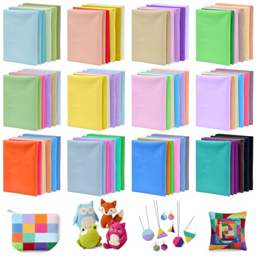 Buryeah 60 Pcs Cotton Fabric Squares for Quilting Sewing, 4 x 4 Inch - size: 4 x 4 Inch