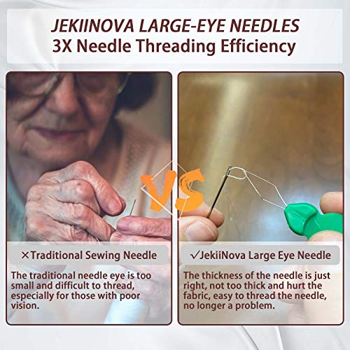 50PCSLarge-Eye Needles for Hand Sewing with Threaders