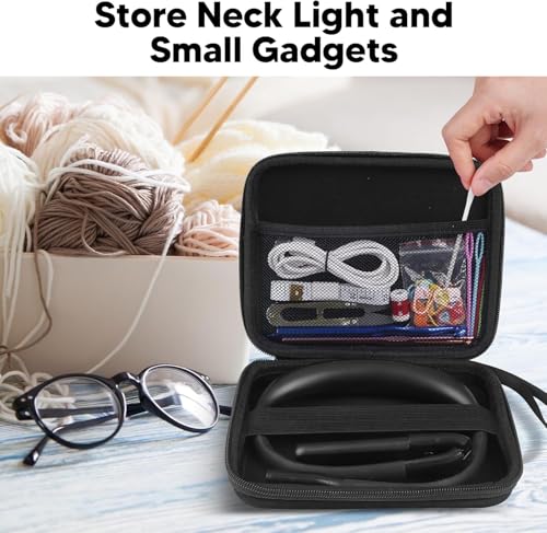 Neck Light with Storage Case, 3 Color Dimmable Reading Light - color: Black Light with Storage Case
