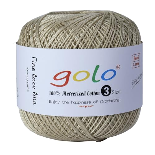 golo Crochet Thread Size 3 Yarn for Hand Knitting Crochet Yarn for Crocheting Coffee 731 - color: 731 Coffee