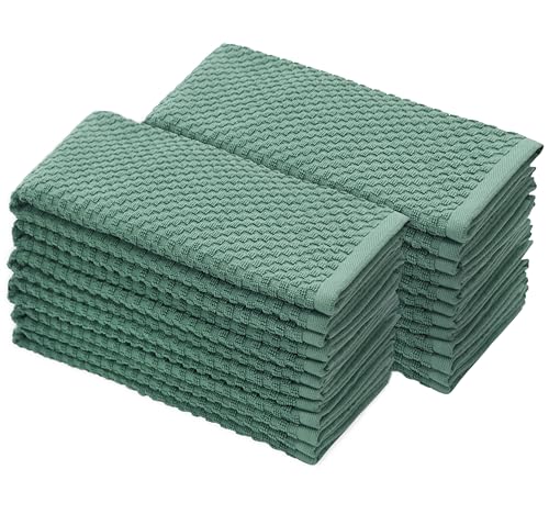 COTTON CRAFT Amazing Kitchen Towel - 12 Pack 100% Cotton Waffle Terry Towel - color: Seafoam, size: 12 Pack