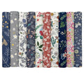 10Pcs Cotton Fabric Squares Bundles 25 x 25 cm Floral Patterns Printed Fabric Patchwork Craft Cloths for Sewing Quilting DIY Needlework Decoration Scrapbooking Handwork (Grey)