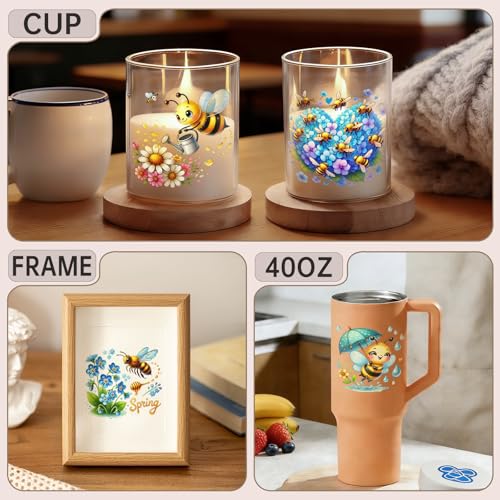 32 PCS Spring Bees UV DTF Cup Wrap Stickers - style: Spring Bees