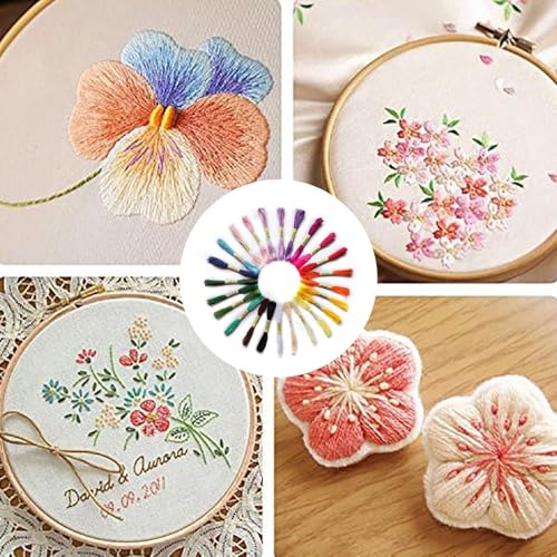 24 Skeins Embroidery Floss 8m Cross Stitch Thread Set - color: Colorful