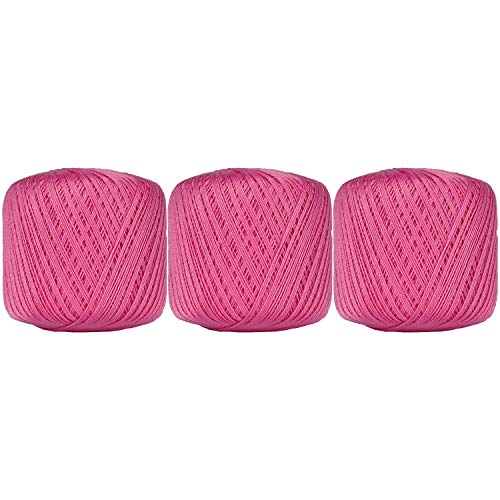 ThreadArt 100% Cotton Crochet Thread Size 10, 3 Ball Pack, Hot Pink 35 - color: HOT PINK, size: SIZE 10 - 3 PACK