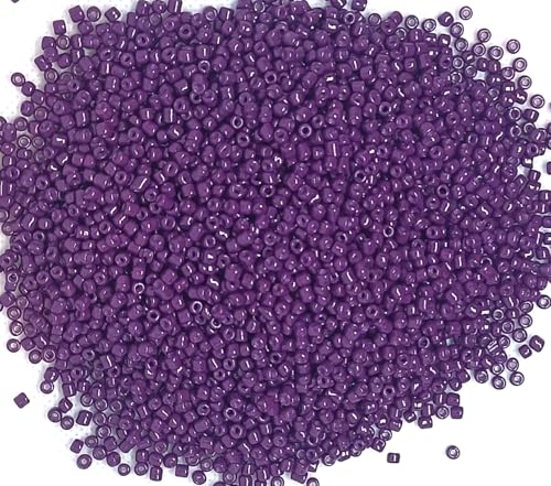 Perlin Glass Seed Beads 3mm 8/0 Round Mini Small Pony Beads 3300pcs for Making Earrings Bracelets Pendants Waist Jewelry DIY Handmade Opaque Color Kit (Purple, 2,6 mm ~ 3 mm) - color: Purple