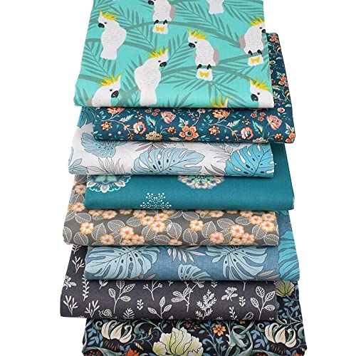 Aubliss 50pcs 100% Cotton Fabric Bundle 10" x 10" PreCut Fat Squares Sheets - color: Floral, size: 50PCS 10" x 10"