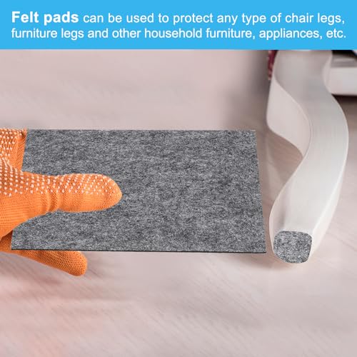 PATIKIL 8x6 Inch Lamp Base Felt, 6Pack 3mm Thickness Rectangle Felt Furniture Pad Soft Adhesive Non-Slip Anti-Scratch Backed Felt for Lamp Furniture DIY Craft, Grey - color: Grey, size: 8x6 Inch