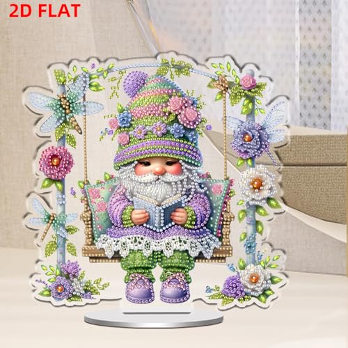 POETRYDRAW DIY Diamond Art Ornament Desktop Kit Goblin, Stand Up Acrylic Diamonds Painting Ornament for Adults, 5D Special Diamond Gem Craft Tabletop Placement Board Kit - color: Goblin