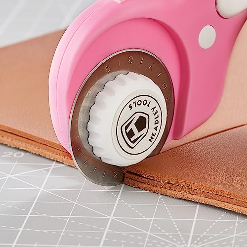 45mm Rotary Cutter with 5pcs Extra Blades, Ergonomic Handle Rolling Cutter with Safety Lock for Fabric, Leather, Crafting, Sewing, Quilting, Fabric Rotary Cutter Perfect for Left & Right Hand(Pink) - color: Pink, size: 45mm