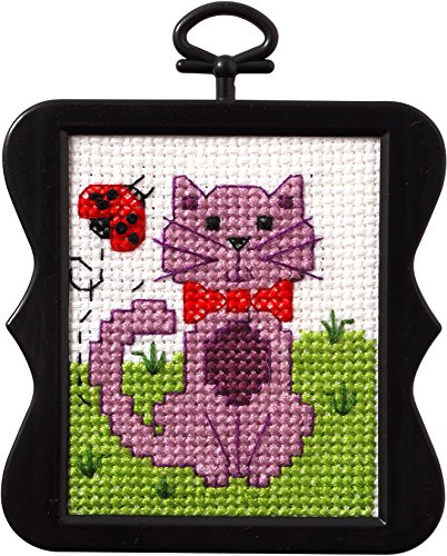 Bucilla 46309E My First Stitch Cross Stitch Kit, 3", Cat - size: 3"
